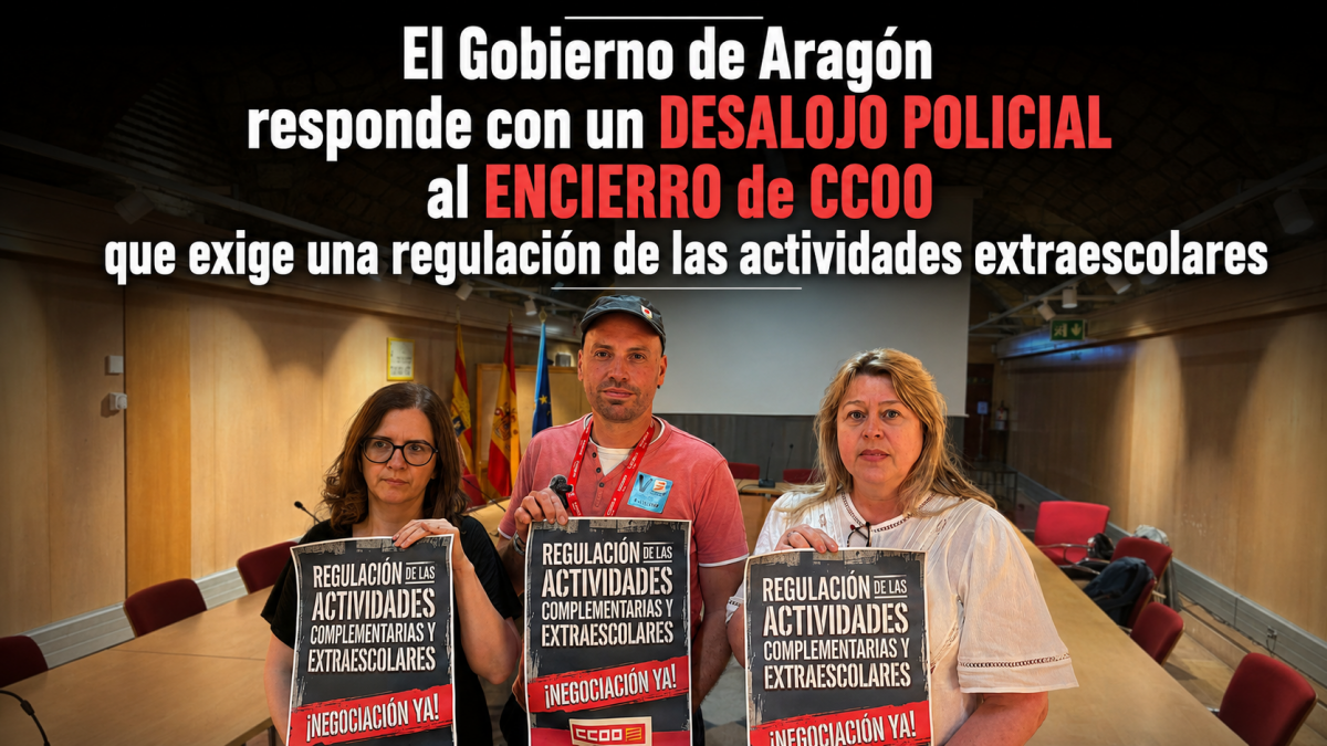 CCOO denuncia el desalojo policial de su encierro para exigir regulación de las extraescolares
